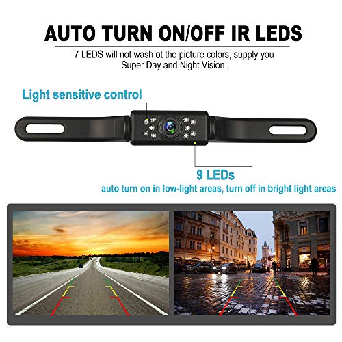 Car Backup Camera with 9 LED Lights