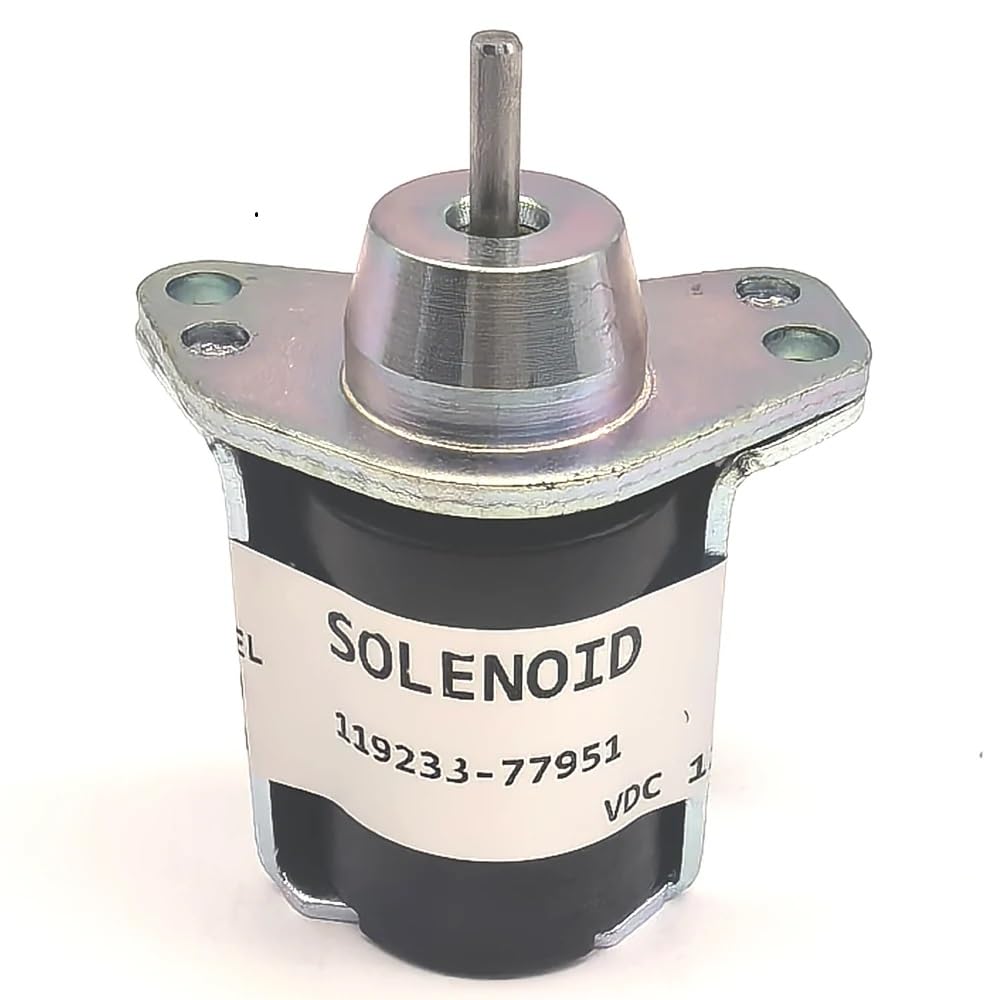 12 V Kraftstoffabschalt-Magnetspule 1503ES-3TNA72 119233-77951 119233-77952 – kompatibel mit Yanmar 3TNE78, 3TNE82A, 3TNE88, 3TNA72 Dieselmotoren – Ersatz-Magnetventil für Kraftstoffabschaltung