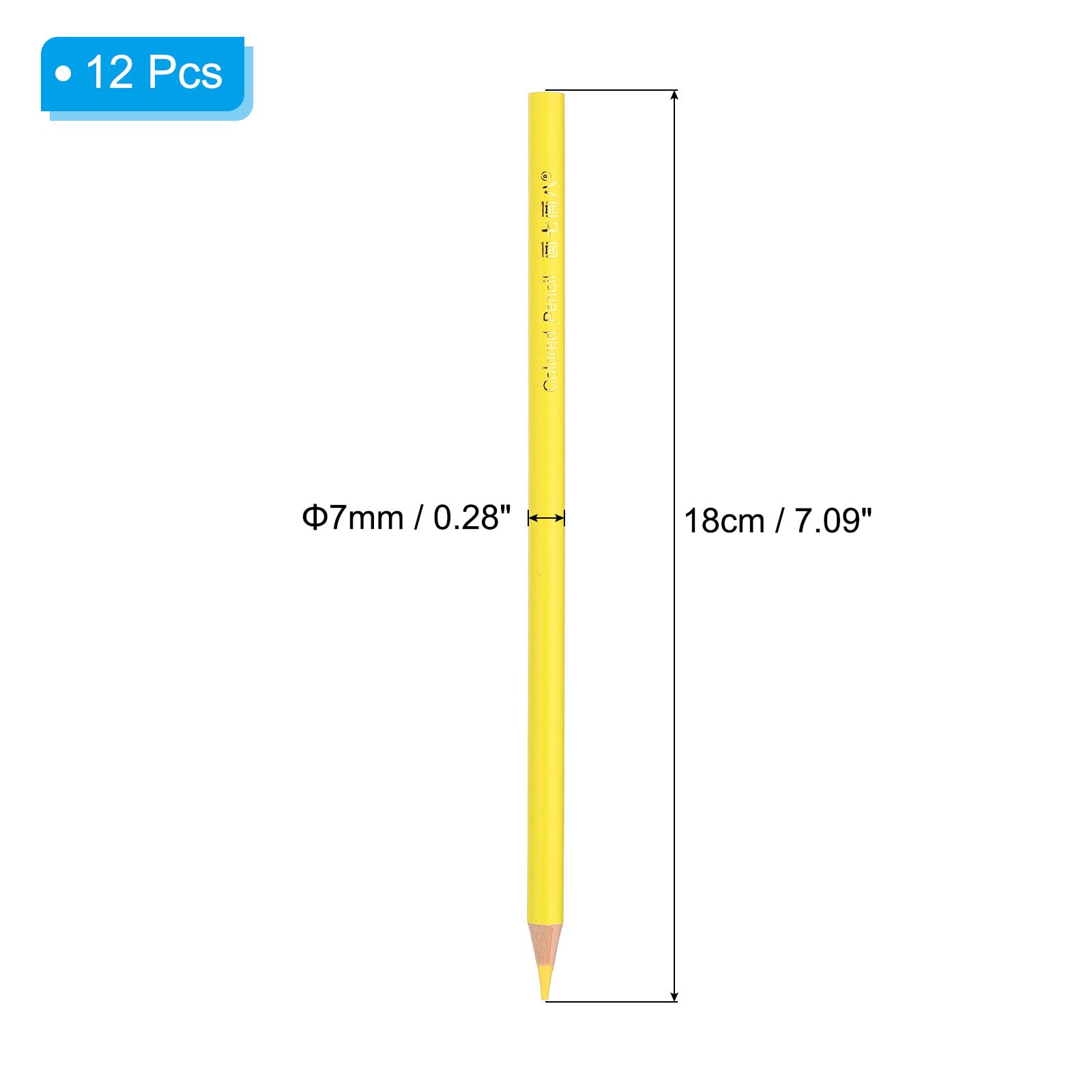 PATIKIL Lemon Yellow Colored Pencils Set,12 Pcs Oil Color Pencils Wooden Coloring Drawing Pencil for Artists Art Painting - Image 2