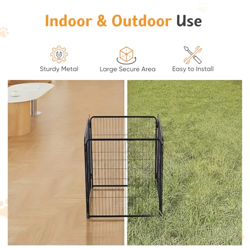 Image of NEWBULIG Dog Playpen Indoor 4 Panels 40 Inch, Metal Outdoor Dog Fence Pen