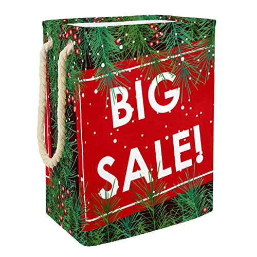 Cesta de lavandería grande con asa duradera, patrón de Navidad de gran venta, cesta de almacenamiento de ropa sucia para dormitorio, baño, dormitorio universitario
