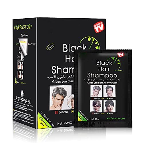 YUOLITA 250 ml Schwarzes Haar Shampoo Dye, 10pcs Instant Black Hair Shampoo Haarfärbeshampoo für Männer, Frauen, Schwarze Haarfarbe Natürliche Inhaltsstoffe Schwarzes Haarshampoo zur Grauabdeckung YUOLITA 250 ml Schwarzes Haar Shampoo Dye, 10pcs Instant Black Hair Shampoo Haarfärbeshampoo für Männer, Frauen, Schwarze Haarfarbe Natürliche Inhaltsstoffe Schwarzes Haarshampoo zur Grauabdeckung