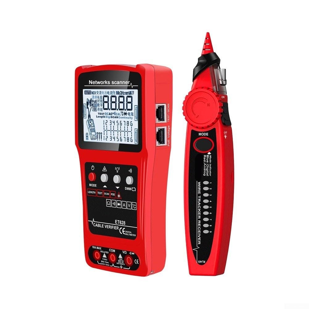 ET624 ET626 ET628 Tester Cavo Digitale Line Finder Con Rilevamento NCV, Rete ABS Wire-Tracker Per Ufficio Industriale (ET628)