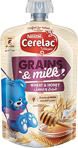سيريلاك القمح مع الحليب والعسل من نستلة، 110 جرام (مصدر جيد ...