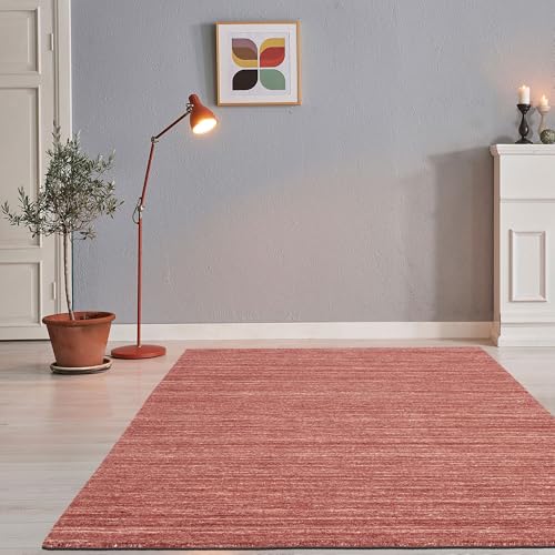 Handgewebter Teppich Pure, im modernen Uni-Design, aus 100% Schurwolle, erhältlich in 6 Farben - THEKO