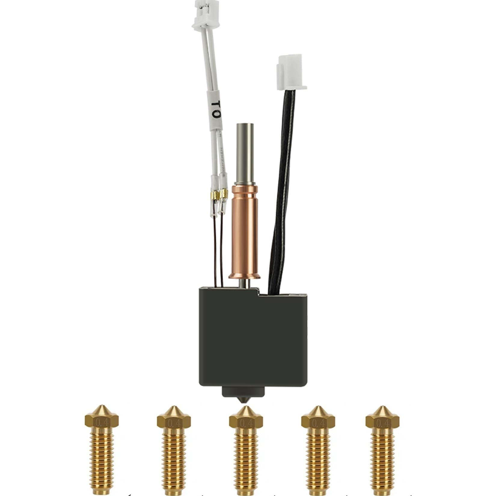 Fentar Hotend Kit voor Anycubic Kobra 3, reserveonderdeel en verbetering van de 3D-printer met hoge precisie, compatibel met Kobra 3 Combo met 3 messing sproeiers, 0,4 mm, 10 reinigingsnaalden