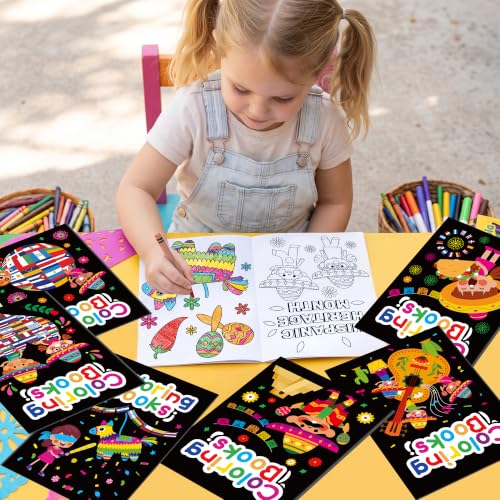 Image of Hispanic Heritage Month Mini Coloring Books for Kids DIY Party Favor | Bulk Latino American Themed Mini DIY Coloring Books for Kids Hispanic Heritage Month Party Supplies Goodies Bags Stuffer