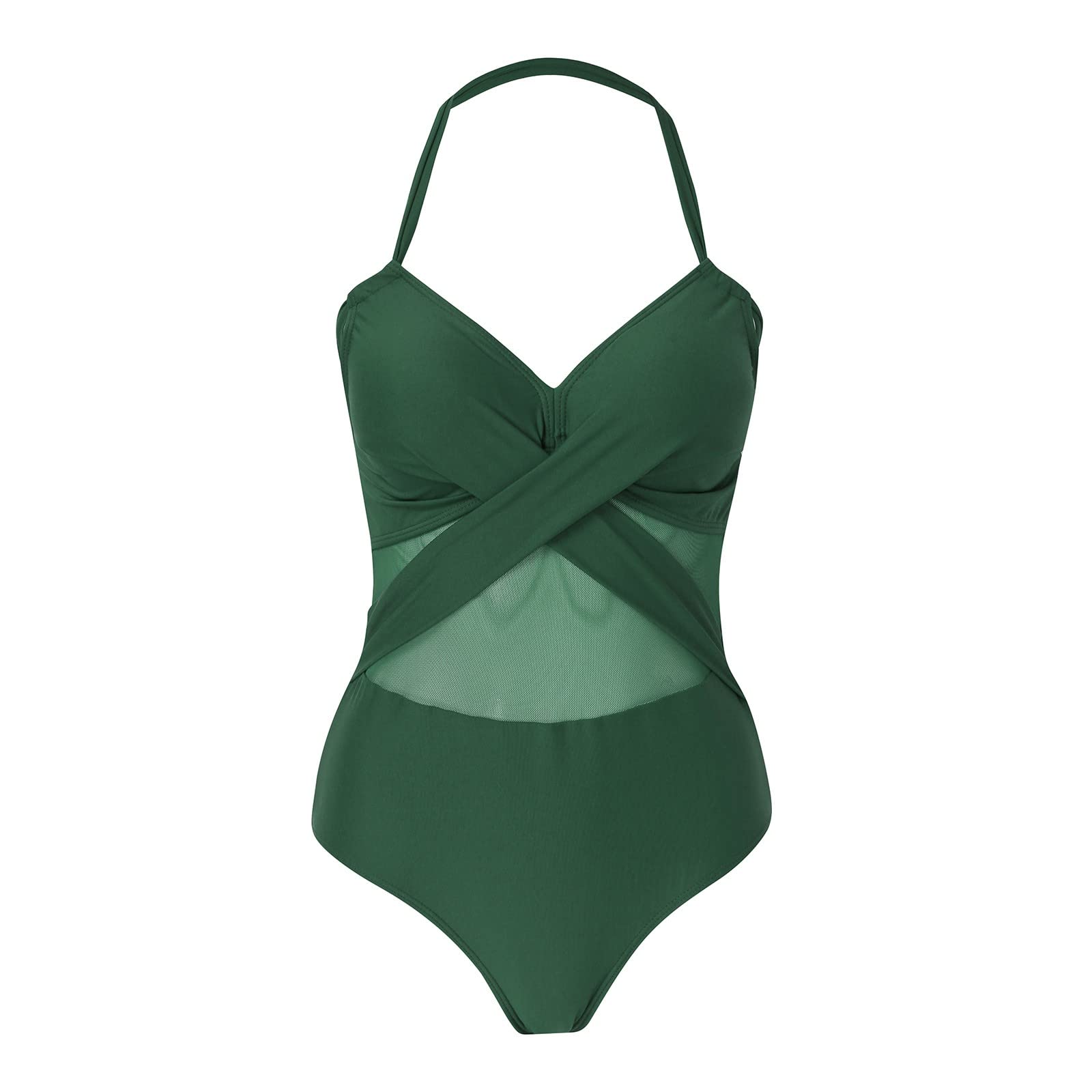 Bikini Kobiety Koronkowy Strój Kąpielowy Seksowny Halter, Jasnoniebieski, M
