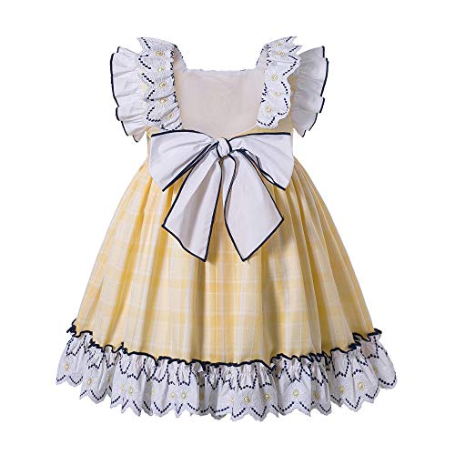 Pettigirl Baby Girls Easter Spring Elegant Yellow Plaid Ruffle Romper Clothing Set Newborn Infant Lovely Dresses Outfit2
