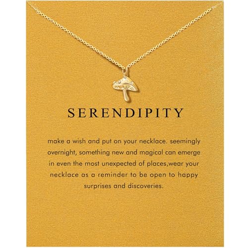 OBSUN Mushroom Necklace Motivational Gifts for Women Golden Mushroom Jewelry Accessories (Mushroom)