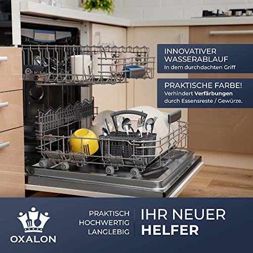 OXALON® Bestekmand, vaatwasser, universeel met robuuste bodem door golfvorm en stabiele stand, bestekmand vaatwasser, aangename draaggreep met geïntegreerde waterafvoer - Image 7