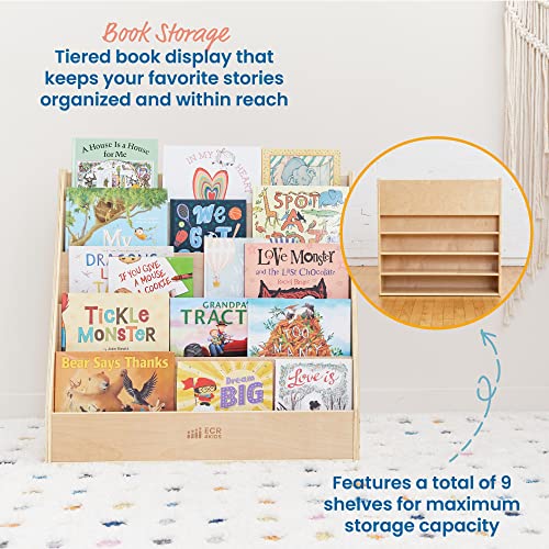 Image of ECR4Kids Streamline Double-Sided Book Display, Classroom Bookshelf, Natural