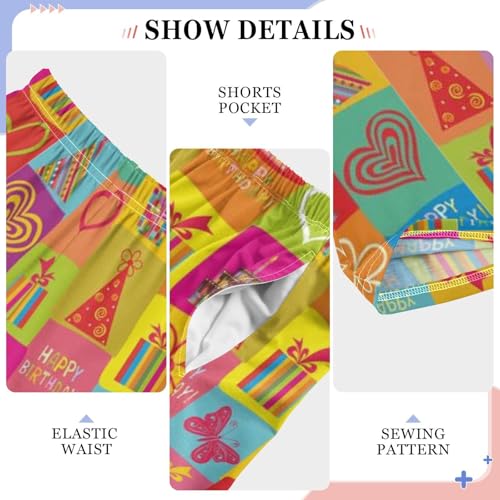 Happy Birthday Love Boys Long Pants Soft Trousers Elastic Waist Kids Lounge Bottoms with Pockets S-XL4