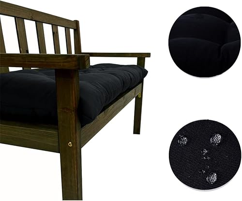 Miniatura 3 de Shapeazy - Cojín de banco impermeable para exteriores e interiores, antideslizantes, con lazos, cojín de tatami, para patio, porche, jardín, muebles