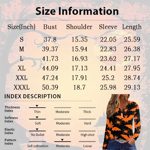 Women-Halloween-Costumes-Long-Sleeve-Button-Up-V-Neck-Henley-Shirt-Scary-Halloween-Bloody-Printed-Shirts