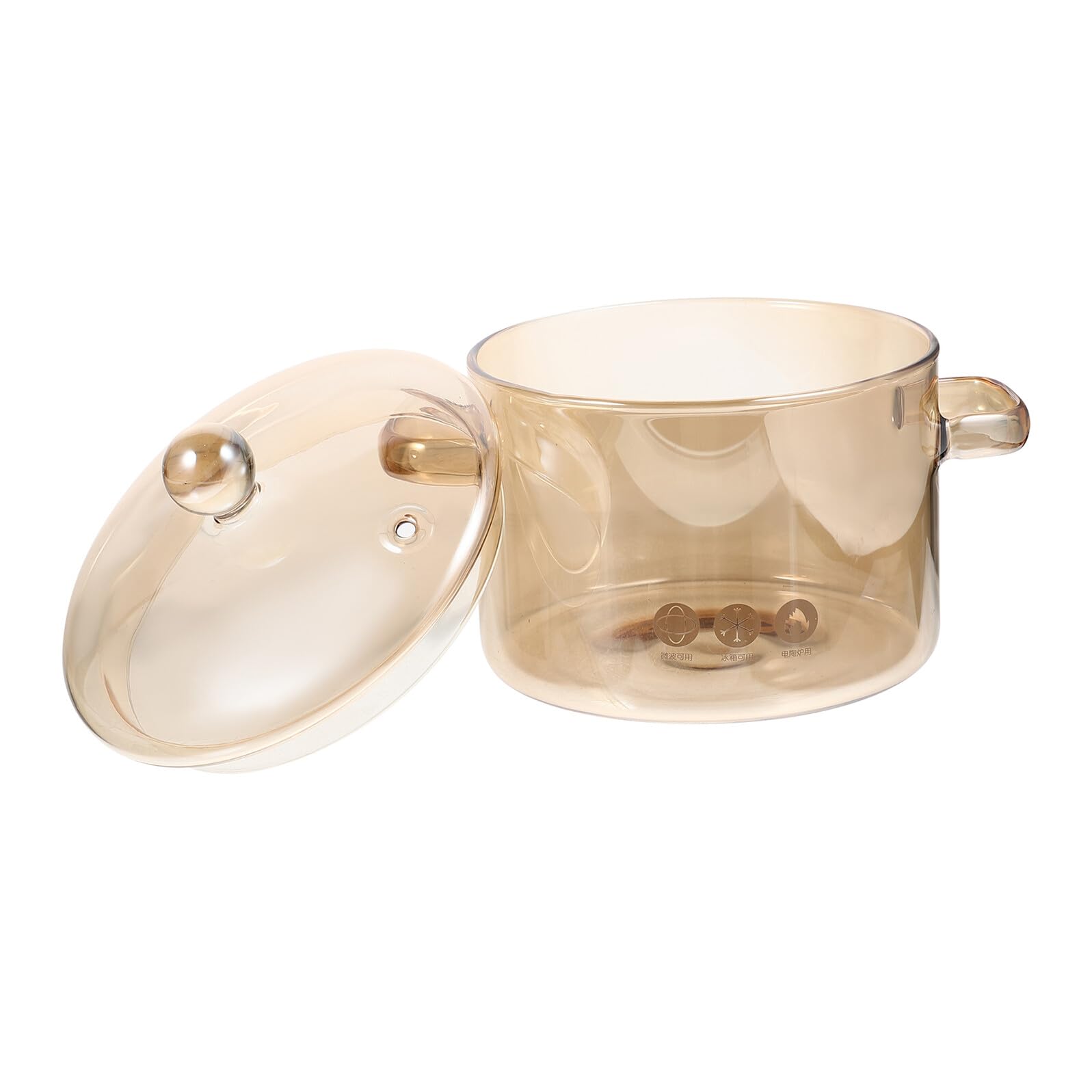 Marmite en verre transparent 1300 ml avec double anse et couvercle