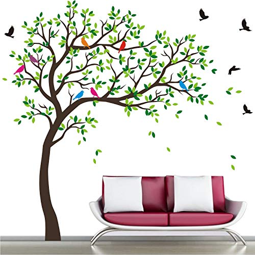 ' Extra Large - Full Wall - Tree - Colourful - Birds - Nature - Decorative - Wall Sticker ' - WS132 (PVC Vinyl - 250 cm X 200 cm)