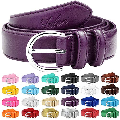 Falari 73-6028-PLU-L Women Genuine Leather Belt Fashion Dress Belt cover
