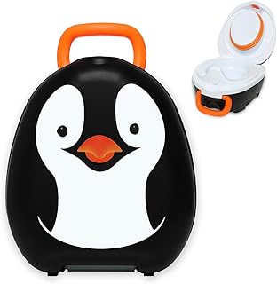 My Carry Potty - Penguin Travel Potty, Award-Winning Portable Toddler Toilet Seat for Kids to Take Everywhere