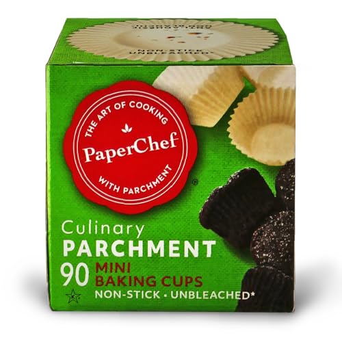 PaperChef - Mini Parchment Baking Cups - Easy Release, Non-Stick Paper - 90 Count