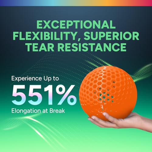 Image of OVERTURE TPU Filament 1.75mm Flexible Roll, 95A Soft 3D Printer Filament, 1kg Spool (2.2 lbs), Fit Most FDM Printer (TPU Orange)