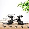 OwnMy 2 Cast Iron Little Mouse Garden Sculptures Outdoor Black Mice Statues Hollow Carved Desktop Ornaments Figurines, Decorative Creative Animal Figurine Indoor Outdoor Statues for Patio Home Decor #5