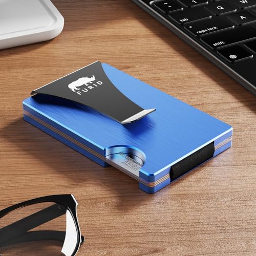 Image of furid Minimalist Card Wallet for Men Slim: Rfid Metal Wallet with Money Clip Credit Card Holder - Gift for Man Husband at Brithday Stocking Stuffers