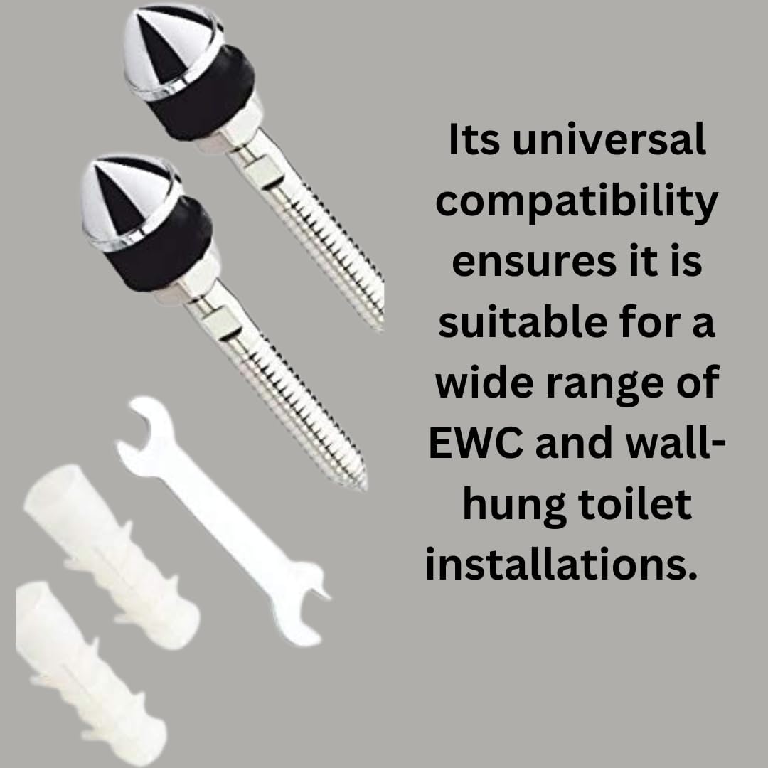 RuvAm Stainless Steel Wall Hung/Wall Mount Toilet Comord Rack Bolt Stand/Set (Ss 204 Grade With Heavy Duty)- 1579 2