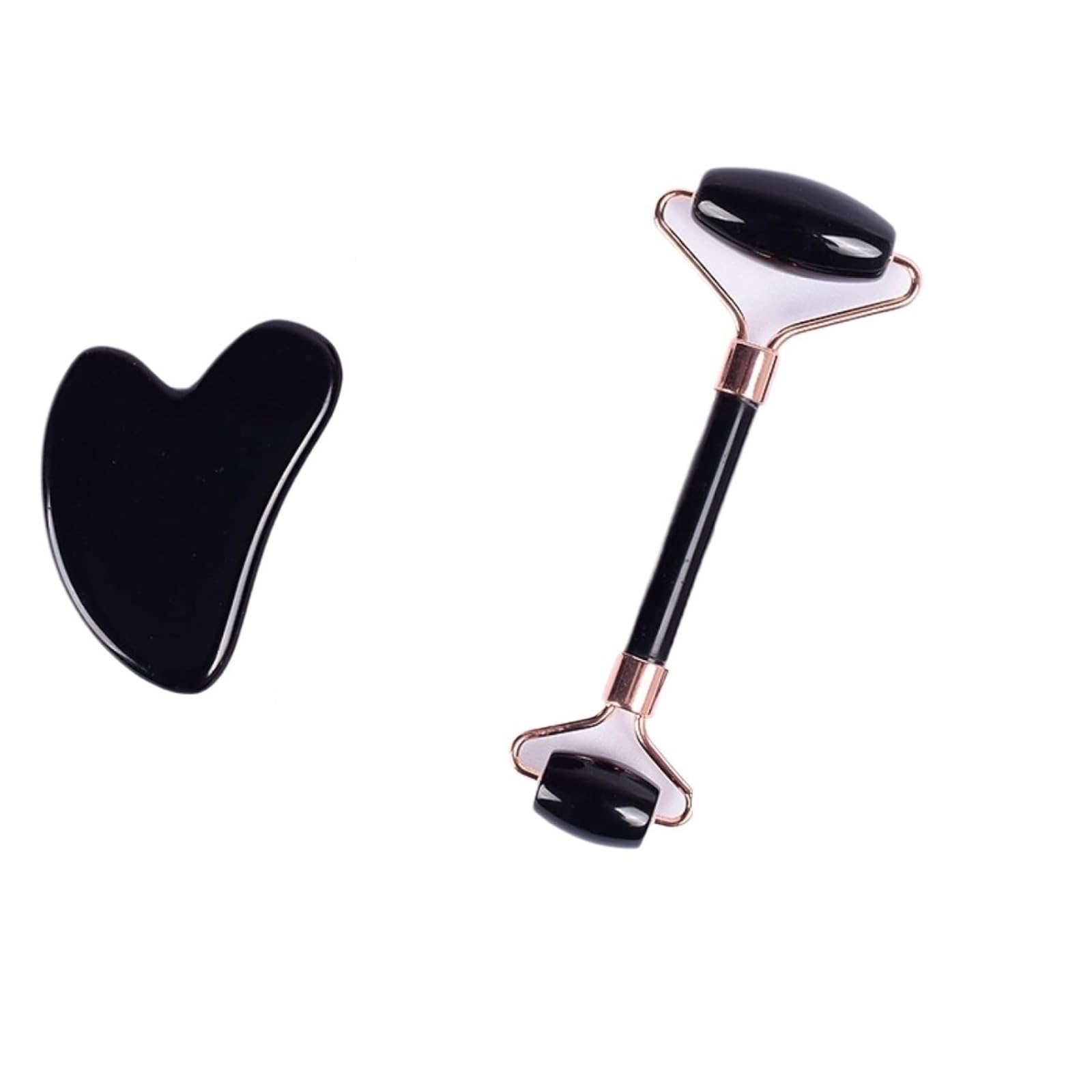 Gua-Sha-Stein, Gouache-Schaber, Jade-Massagerolle, natürlicher Kristallstein, Guasha-Schönheitsset, 1 Rolle(Black)