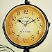 VORCOOL Reloj de pared de doble cara vintage Hierro Silencioso Tranquilo Estación...
