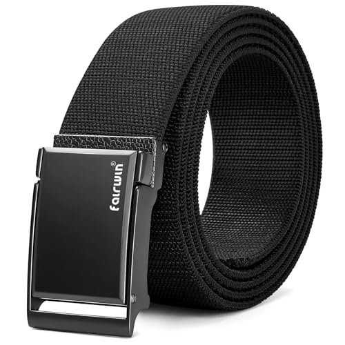 Image of FAIRWIN Men's Ratchet Belt, Nylon Web Golf & Work Belts with Quick-Release Automatic Buckle, Adjustable Casual Belt for Jeans