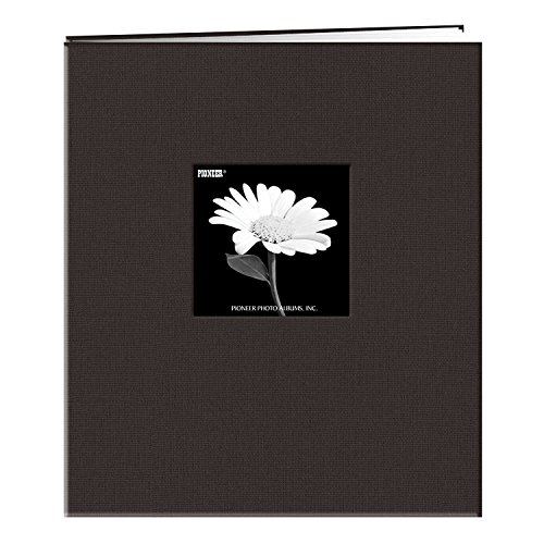 Pioneer MB-811CBFBLK 8 1/2 Inch by 11 Inch Postbound Fabric Frame Cover Memory Book, Deep Black
