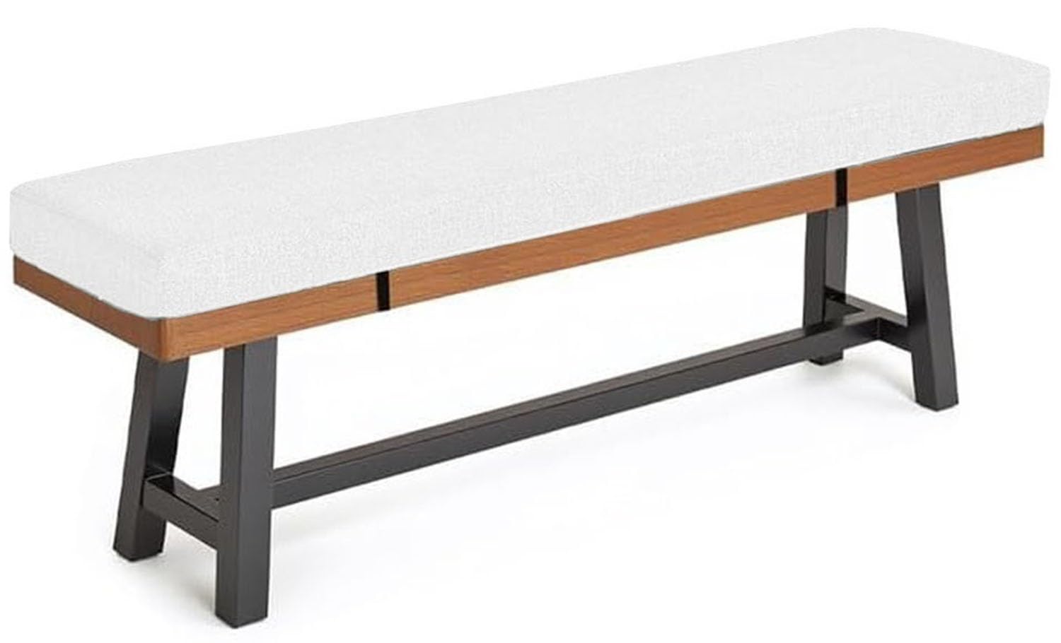 ELYSYSRL Outdoor Bench Cushion 140cm/100cm/120cm/150cm/220 x 40cm for Indoor Garden Furniture, Non Slip Pad Patio Kitchen Sofa Bench Cushions for Dinning Bench Swing Window Seat Pad(White,120x25x3cm)