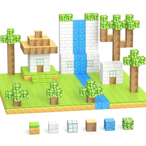 Large Magnetic Building Blocks, Magnetic Building Blocks Toys Toddler Toys STEM Sensory Structures Toys for 3 4 5 6 7 8 Years Gifts for Boys and Girls, Creative Children’s Games Children’s Toys