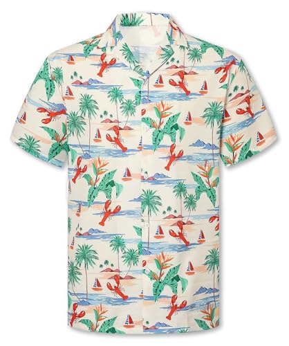 Image of Cromoncent Matching Hawaiian Outfits for Family, Dad and Son Matching Luau Beach Tropical Shirts Mommy Daughter Tropical Sets