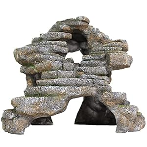 Penn-Plax Reptology Shale Scape Step Ledge & Cave Hideout – Decorative Resin for Aquariums & Terrariums – Great for Reptiles, Amphibians, and Fish – Extra Large