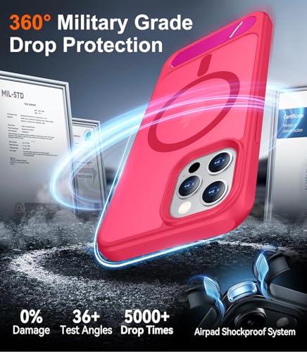 Image of Magnetic Compatible with iPhone 12 Case & iPhone 12 Pro Case, [Built-in Invisible Kickstand][Compatible with MagSafe][Military Grade Shockproof] Slim Translucent Matte Phone Case 6.1 inch