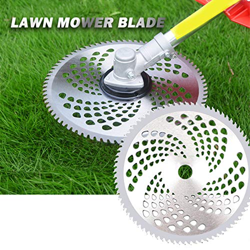 IRmm 9" x 20T Chainsaw Tooth Brush Blade & 10" x 80T Carbide Tip Brush Blade with Adapter for Cutter, Trimmer, Weed Eater (1" Arbor)