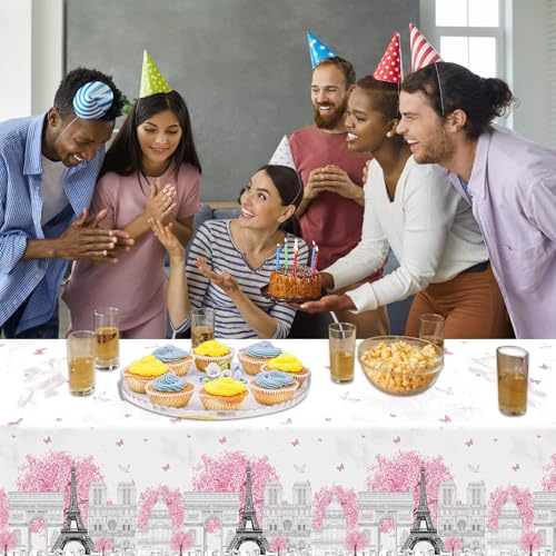 Nappe en plastique imperméable et jetable rose lot de 3 protections de table