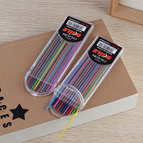 12 stuks 2,0 mm vulpotloden, gekleurde Leads met case, kleurvullingen voor tekenen, schrijven, knutselen, kunstschetsen… - Image 7