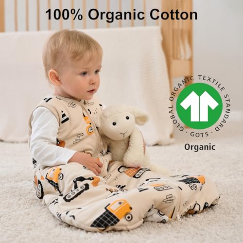 Image of Yoofoss Baby Sleep Sack 18-24 Months, 1.5 Tog Baby Wearable Blanket with 2-Way Zipper, 100% Cotton Organic Fabric Winter Infant Sleeping Sack, Warm Soft Comfy