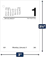 Vista 6 de AT-A-GLANCE Recambio de calendario de escritorio diario 2024, 3 x 3-3/4 pulgadas, mini, hojas sueltas (E9195024)