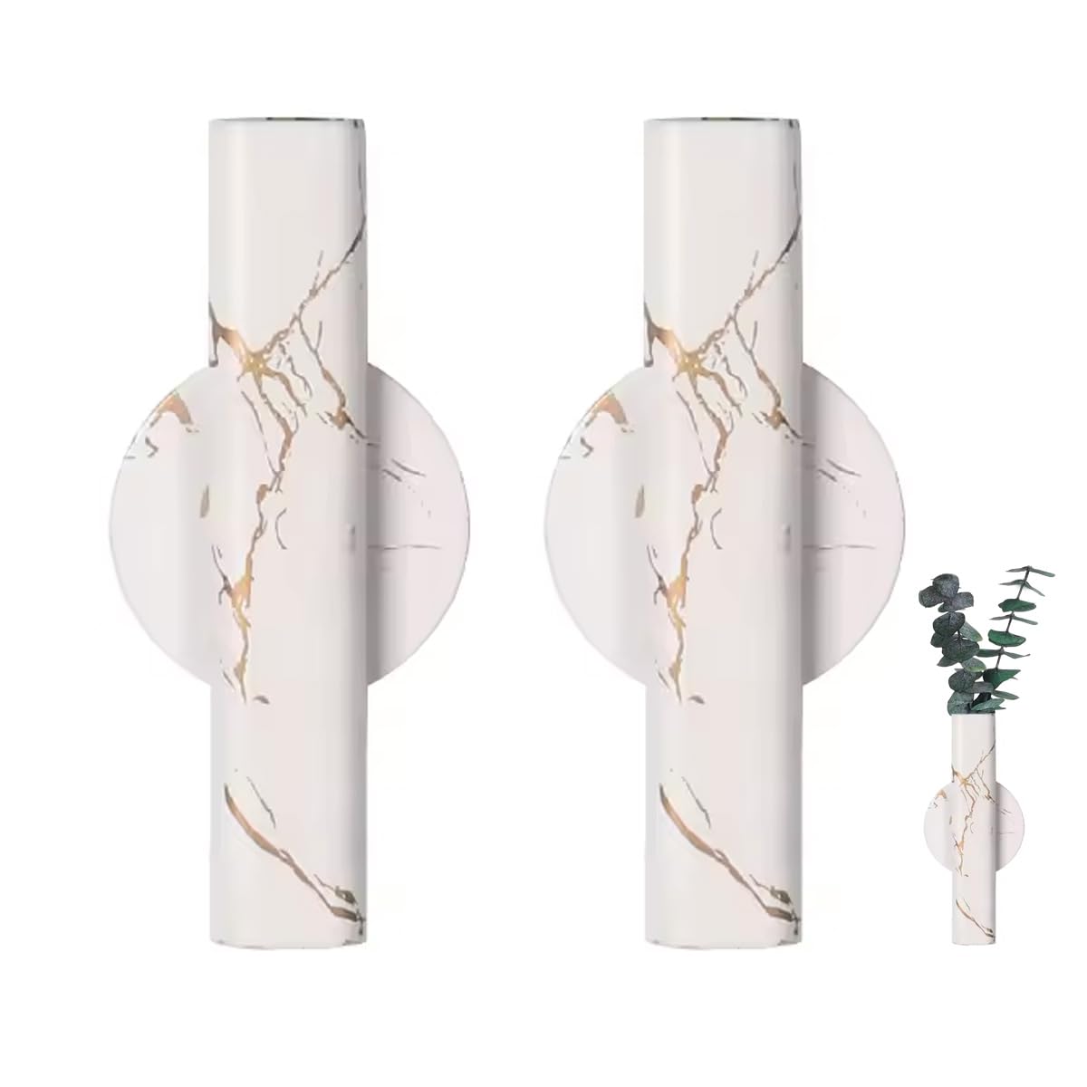 Tube de fleurs mural adhésif sans perçage pour présentation design