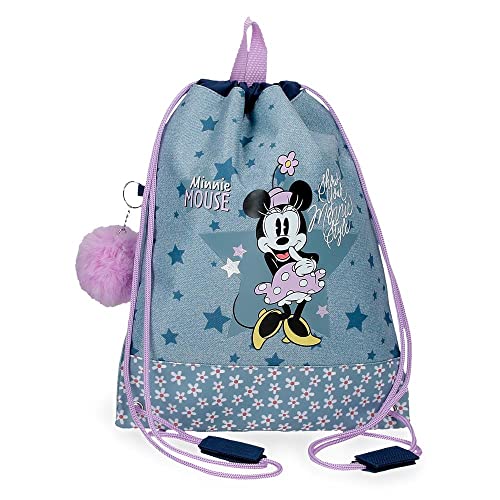 Disney Minnie Style Bolsa De Merienda Azul 27X34 Cms Poliéster