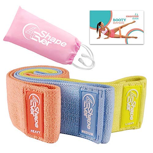 4EverShape Booty Bands, Anti Slip Fabric Resistance Bands for Legs and Butt, Workout