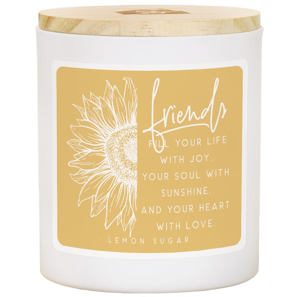 Simply Said, INC Lemon Friendship Candle - Friends Fill Life with Joy, Gift for Best Friend, Lemon Soy Candle, CDL1038
