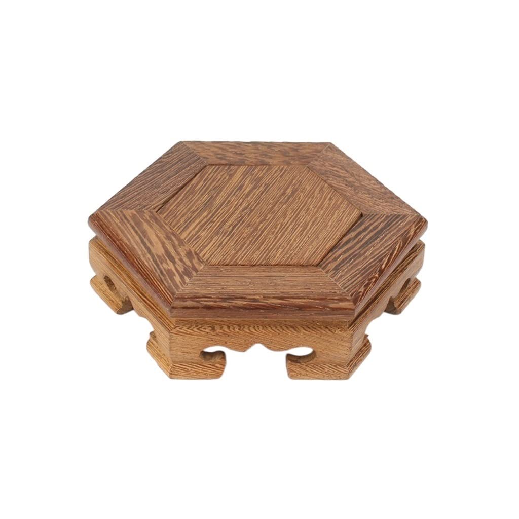 ADERFETBI Plant Pot Saucer Indoor Flower Pot Stand Living Room Bonsai Base Home Plant Display Wooden Vase Jade Teapot(L)