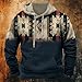 Spatofa Aztec Western Vintage Graphic Hoodies for Men Causal Loose Cowboy Long Sleeve Drawstring Sweatshirt Color Block Ethnic Fashion Pullover Tops Country Jacket with Pockets Aztec-21 Xl