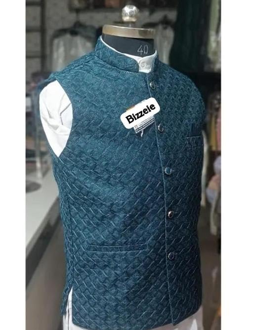 Image of Regal Charm Men's Poly Silk Self-Design Ethnic Jacket