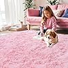 Amazon.com: KCHOWUA Pink Fluffy Fuzzy Small Area Rugs for Bedroom Girls ...